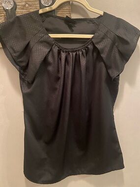 Massimo Black Flutter Sleeve Blouse